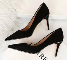 NEUE Damen Pumps schwarz mit silber Steinen Gr. 36 - 221678