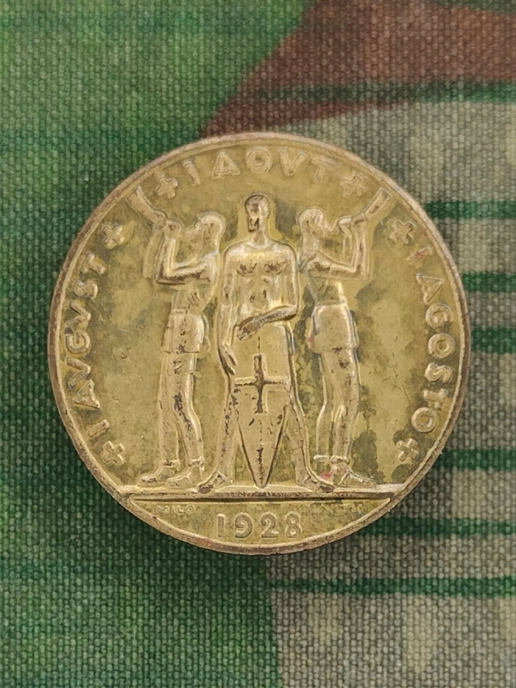 Placchette & Badge: 1. August Abzeichen 1928, Variante 1 – Usato da Bauma venduto da SwissMilitaria