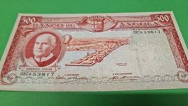 Angola 500 Escudos Banknote, Selten, Jahrgang 1970 Top!