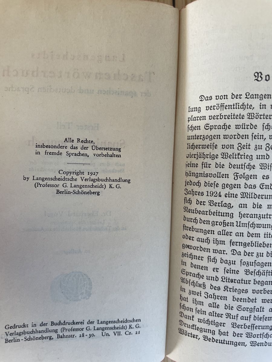 Libri: Antikes Langenscheidts Wörterbuch Deutsch-Spanisch 1927 – Usato da Winterthur venduto da cheerio97 6