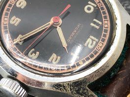Antike Uhr, Schwarz & Kupfer, Unisex, Handaufzug. Läuft, Arm