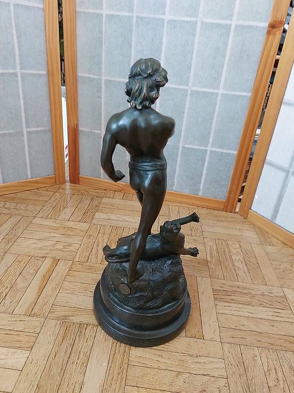 Sculptures & Statues: Bronzestatue Mann mit Löwe – D'occasion à Wetzikon ZH par flo_vg2f 1