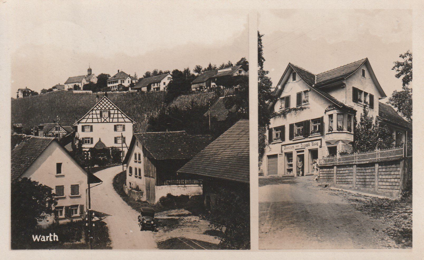 Cartoline postali: TG - Warth - Konsum von Joseph Haag – Usato da uttwil venduto da Koehlerfred