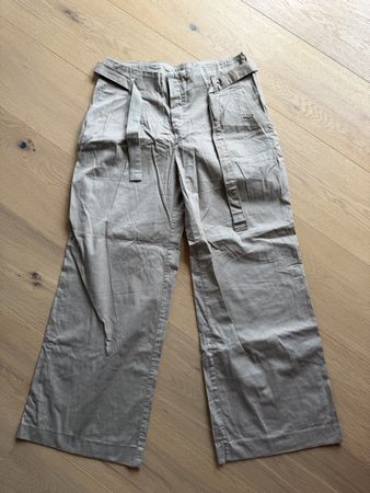 MNG Women's Trousers Beige Wide Leg