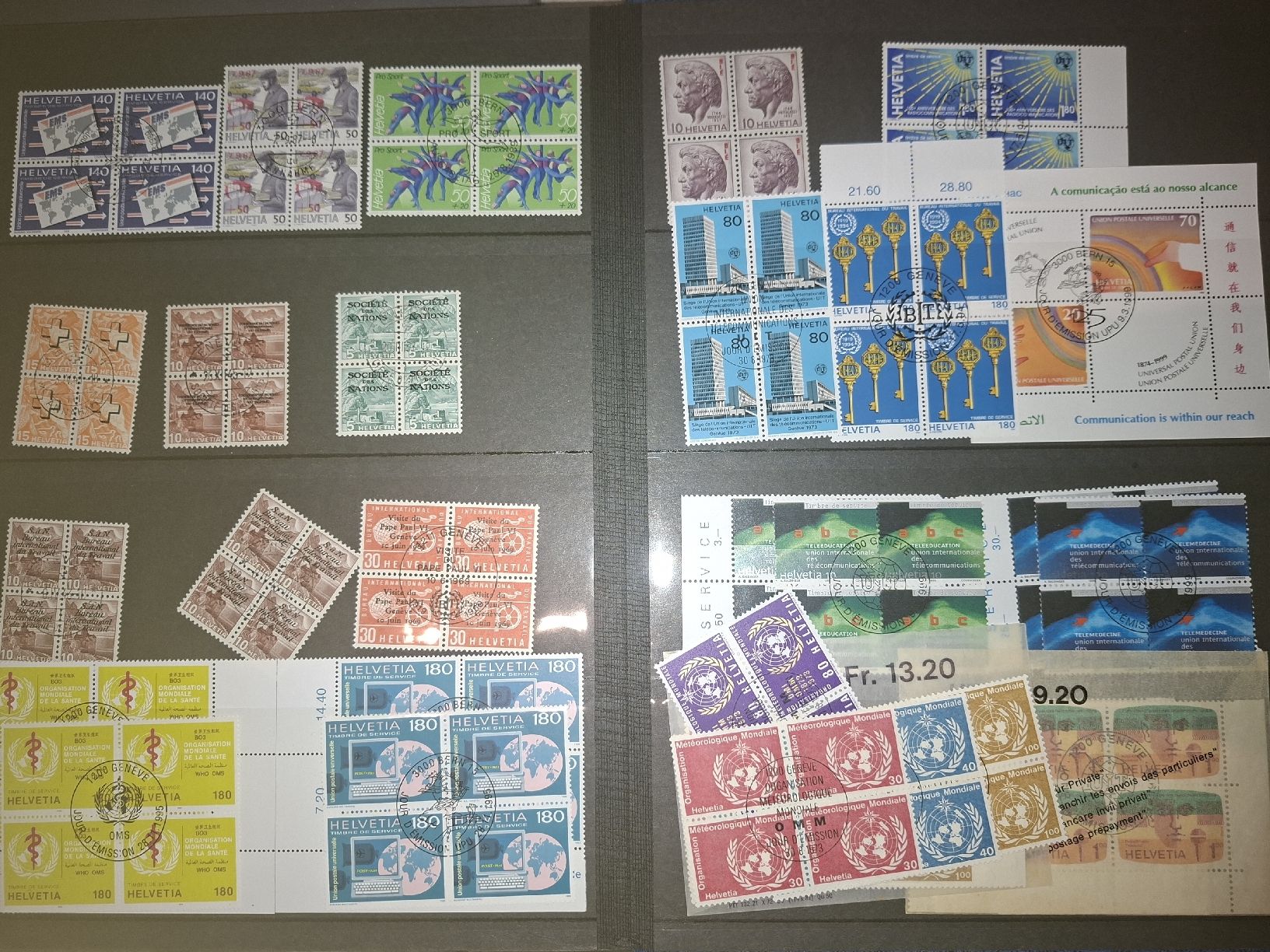 Tutti i francobolli: Blockalbum diverser 4er Blocks teils Dublettiert  – Usato da Balgach venduto da SIMEON27 2
