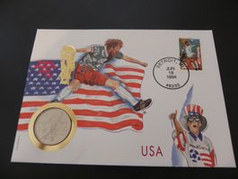 Münzbrief USA 1/2 Dollar 1994 - Fussball WM