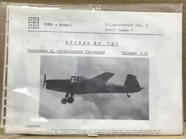 Bücker Bü 181 Flugzeugmodell HUMA 1:72, neuwertig