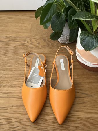 Spitze Slingbacks aus Leder