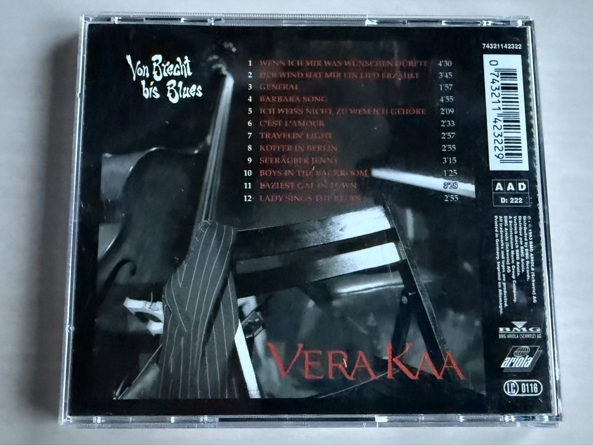 CDs: Vera Kaa - Von Brecht bis Blues - CD – Gebraucht aus Oberried Brienz von Chyara 1