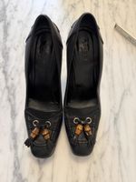 Gucci Pumps Leder schwarz Grösse 38C mit Bambus-Details