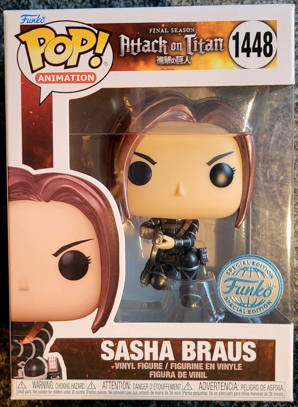 Funko Figuren: Funko Pop Attack On Titan   Sasha Braus METALLIC – Neu und originalverpackt aus Montet (Glâne) von KOADA