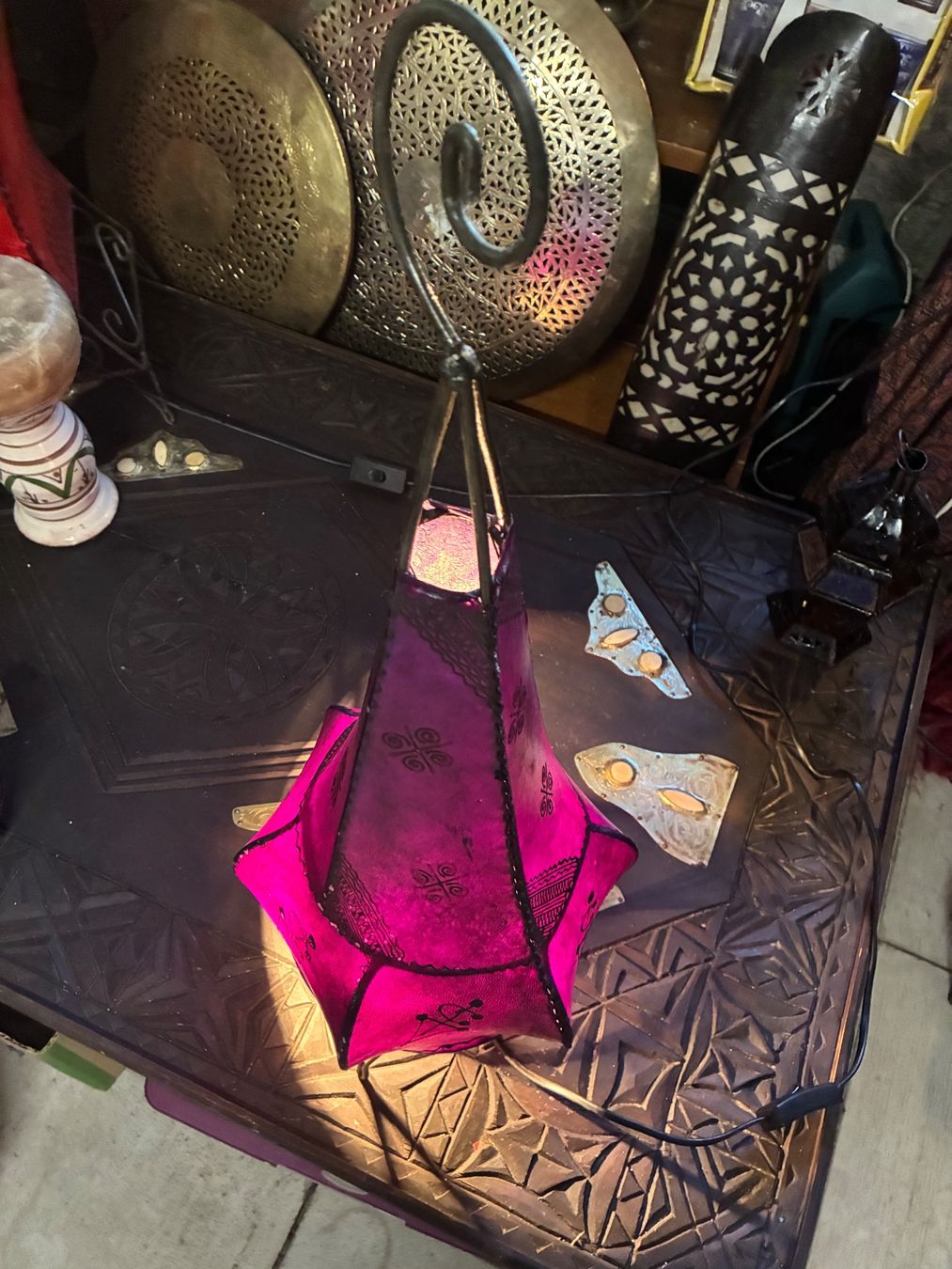 Lampade: Hennalampe violett aus Marokko – Usato da Zürich venduto da thetschi 3