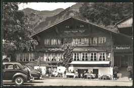 Brienz, Chalet Hotel Kreuz, Oldtimer, gelaufen 1958