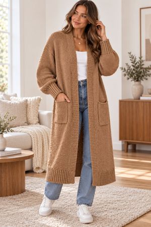 Langer Mohair/Woll Cardigan – Made in Italy - Neu
