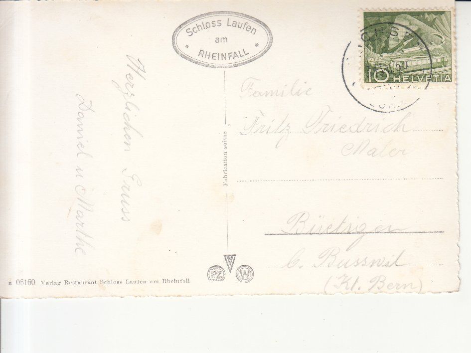 Cartoline postali: Rheinfall 1950 – Usato da Bürglen TG venduto da StampGraf 1