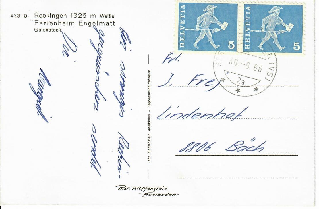 Cartes postales: Reckingen, Ferienheim Engelmatt – D'occasion à Hochdorf par Ziegel-16 1