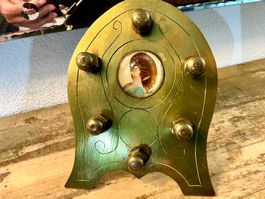 JUGENDSTIL SCHMUCKHALTER RINGHALTER BRONZE GLAS FRANCE,1900