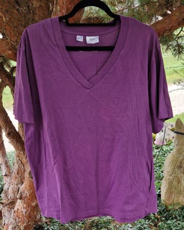 Shirt / Top violett,V-Aussschnitt,bpc Collection,Gr.44/46