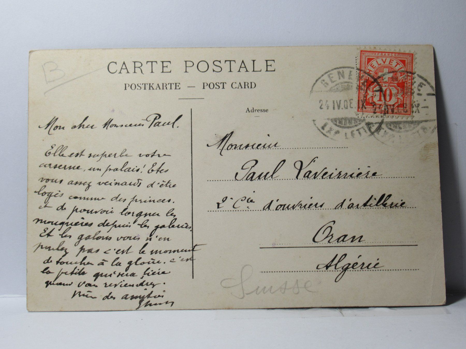 Cartoline postali: Genève , La Rade 1908 – Usato da Grenchen venduto da Bluemchen1900 1