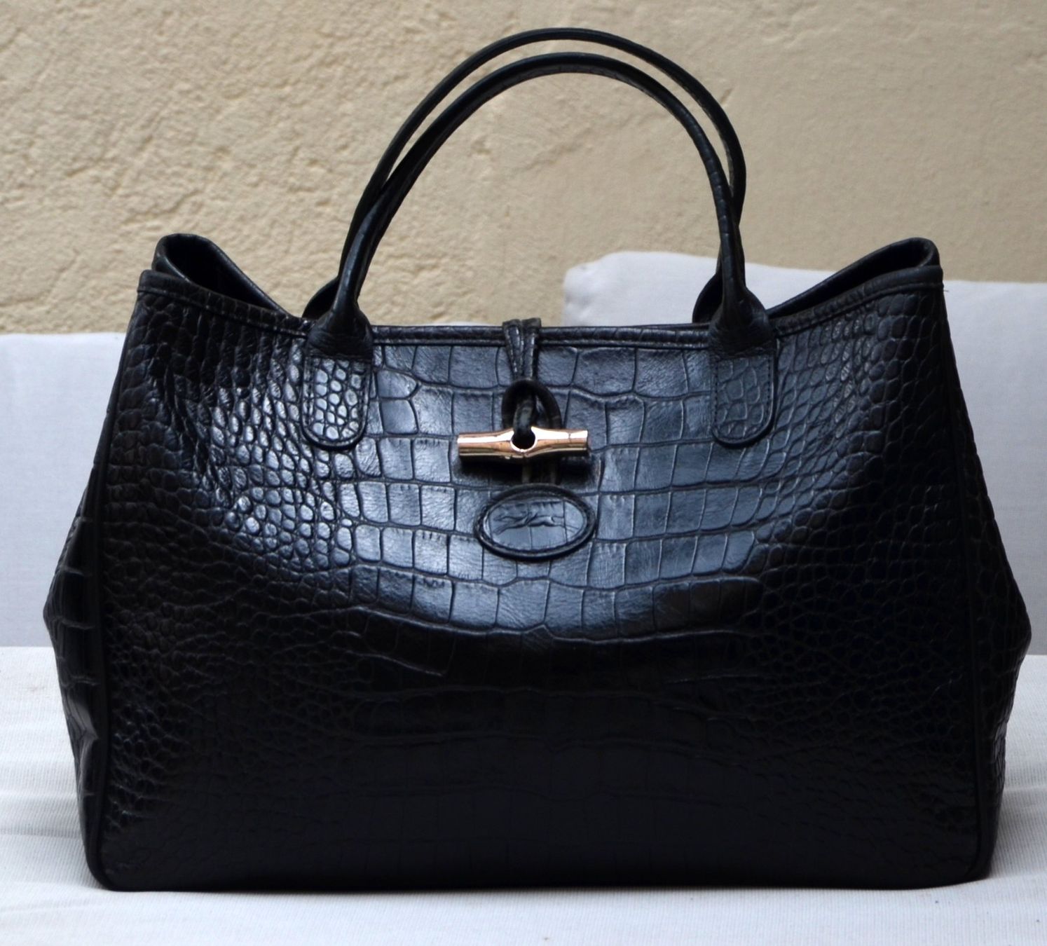Longchamp Borse da donna: Longchamp Croco-Embossed Roseau Tasche / sac – Usato da Collonges venduto da Auganien
