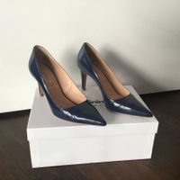 Baldinini navy blue leather court shoes