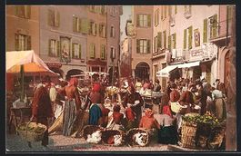 AK Locarno, Mercato, auf dem Markt