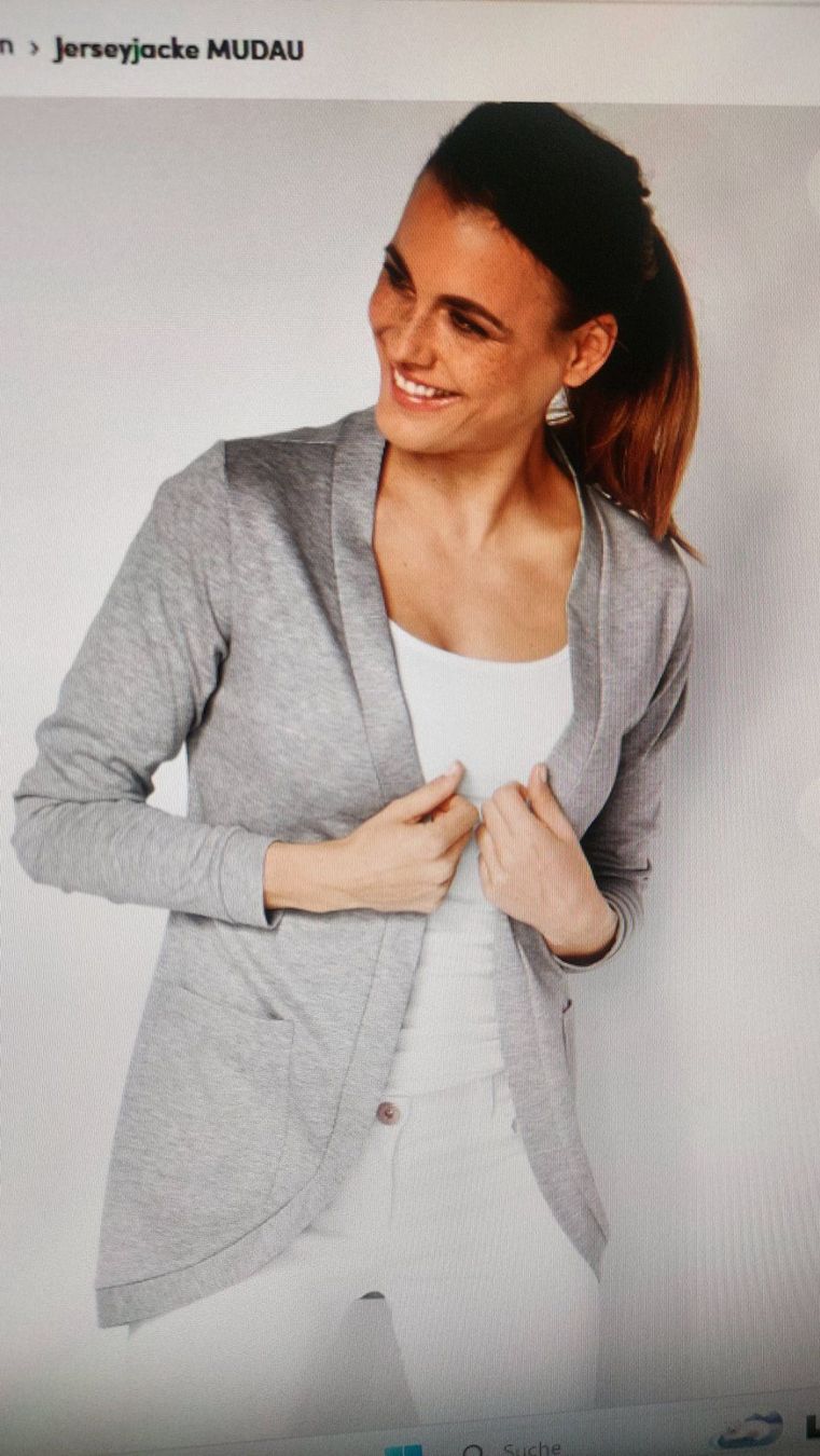 Giacche: MUDAU  Arbeits-Cardigan Jerseyjacke,  Gr.M,  hellgrau, – Usato da Langnau am Albis venduto da kktdora 3