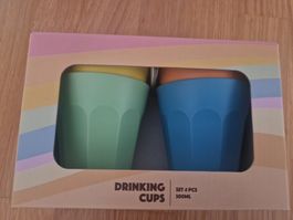 4er Set Retro Becher, neu & OVP