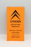 Citroen Lieferwagen Preisliste 1985 Prospekt