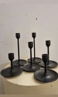 Schwarze Kerzenständer, 6 Stück, Deko, Metall