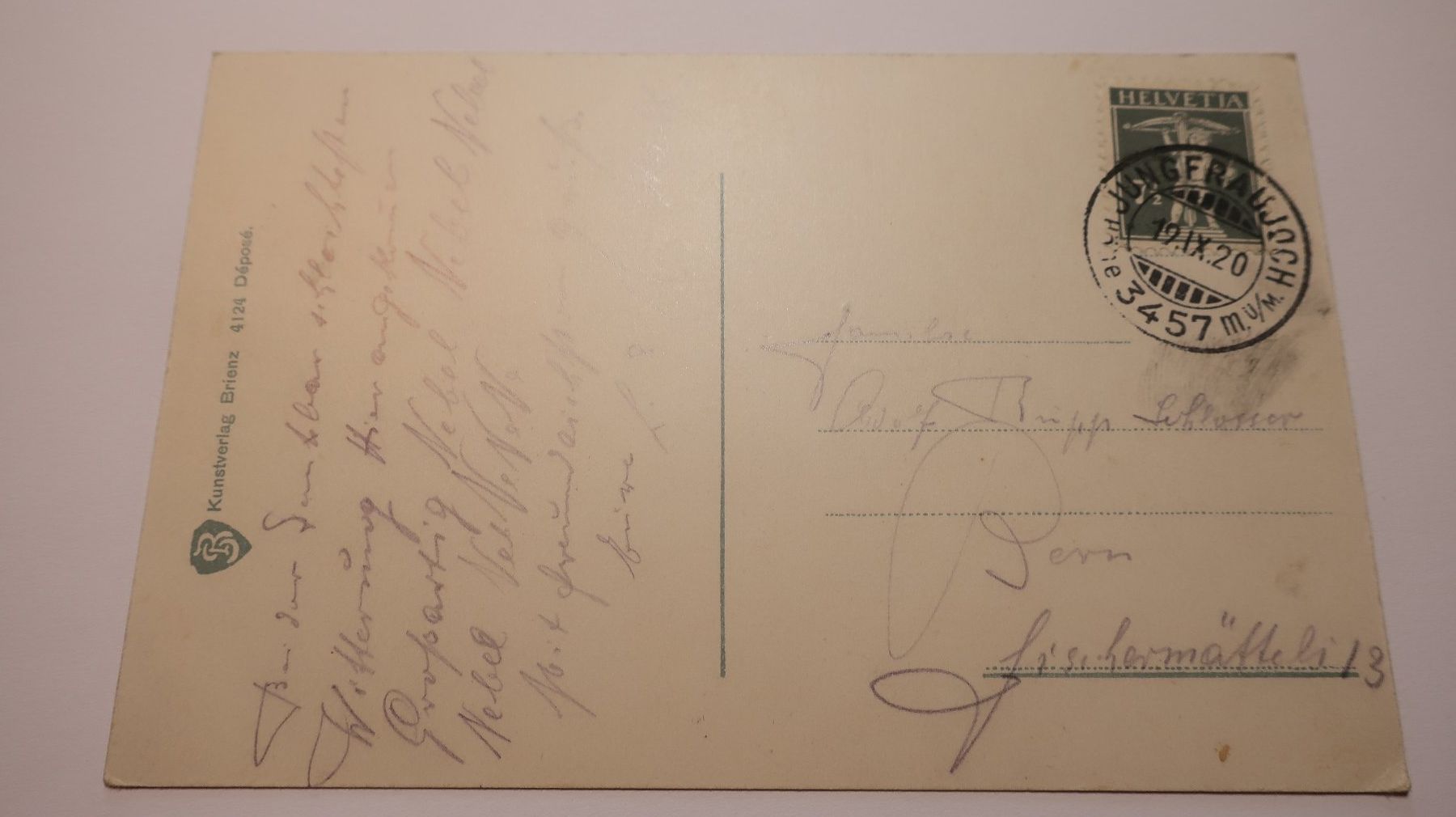 Cartoline postali: Jungfraufirn 1920 – Usato da Cormoret venduto da Pascalll2001 3