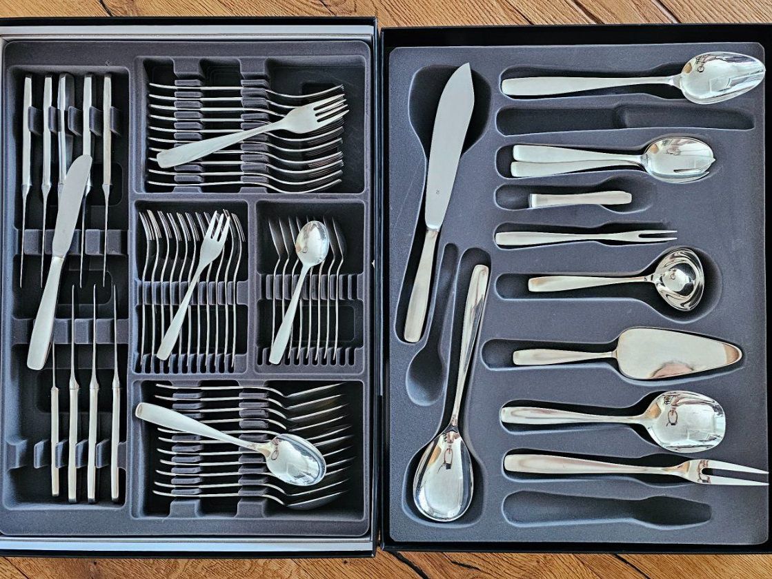 WMF Bestecksets: WMF Klassiker versilbert, Komplettset inkl. Servierbesteck – Neu (gemäss Beschreibung) aus Feusisberg von rothfels