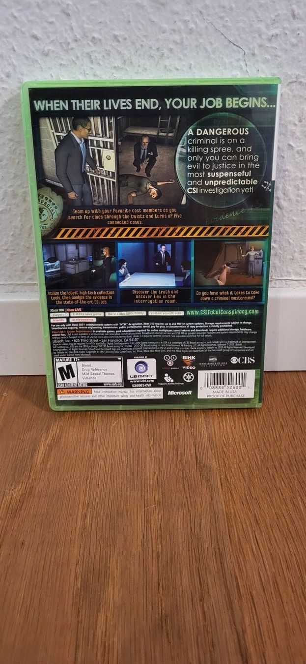 Microsoft Giochi: Xbox 360 - CSI Fatal Conspiracy – Usato da Münsingen venduto da DigitaleSpielecke 1