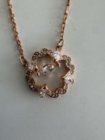 Swarovski Halskette, Rosé, Glücksklee, Neu mit Etikett