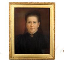 Portrait pastel 19e Pastell Portrait 1897 Goldrahmen 52 X 43