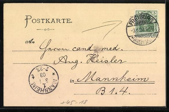 Ansichtskarten: Freiburg / Breisgau, Boothaus der Mannhe – Gebraucht aus Berlin von bartko-reher 1