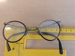 antike Kinderbrille Rund, vintage Stil, braun