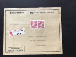 Kehrdruck K34Ay auf Einschreibe-Couvert