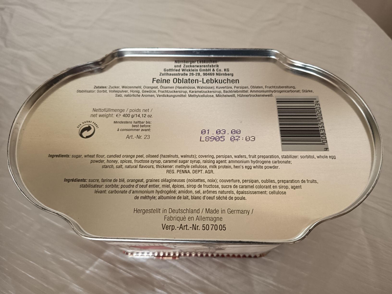 Sonstige Dekorationen & Accessoires: Blechdose Nürnberger Lebkuchen-Oblaten, gebraucht  – Gebraucht aus Wangen b. Olten von crea_look 5