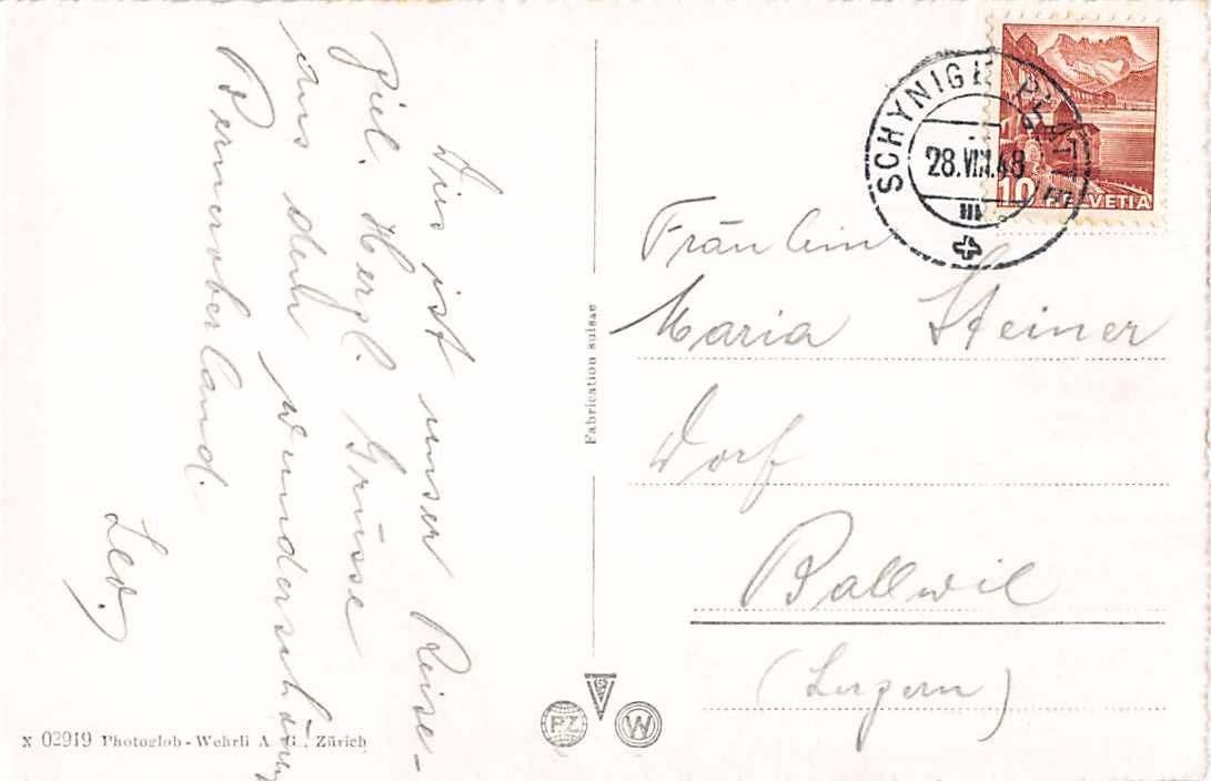 Cartoline postali: GRUSS aus SCHYNIGE PLATTE - alte BERNER Ansichtskarte – Usato da Winterthur venduto da SchatzchischtliWinti 1