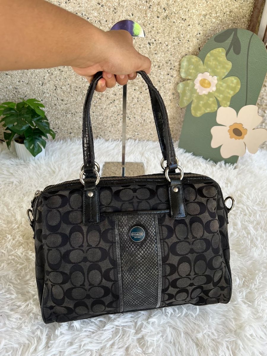 Coach Taschen für Damen: Handtasche Coach schwarz Monogramm Leder 36x23cm  – Gebraucht aus Eggenwil von CNSRVINTAGE 2