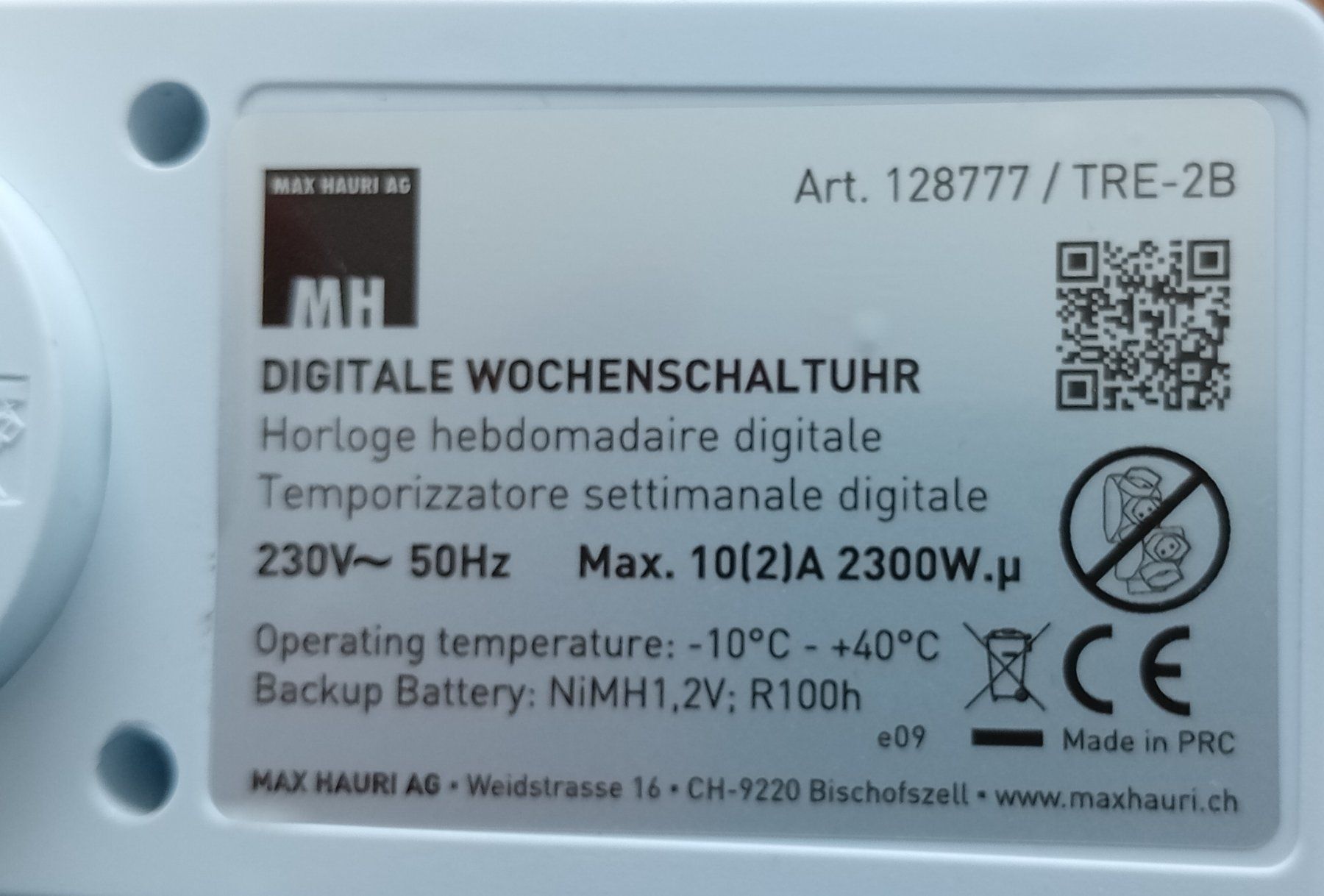 Componenti elettronici: Digitale Wochenschaltuhr Timer Max Hauri Zeitschaltuhr 2 Stk – Usato da Lupfig venduto da Mpalbert 2