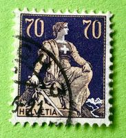 Nr.162 Sitzende Helvetia mit Schwert  GESTEMPELT    