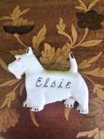 Antike Brosche Westie (West Highland White Terrier) Elsie