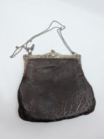 Antike Tasche aus Leder und Silber 925
