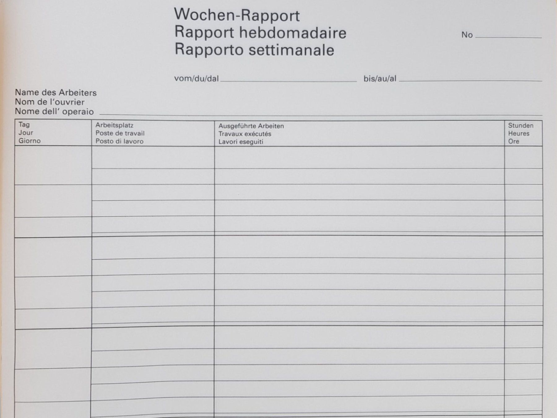 Blocchi: FAVORIT Wochen-Rapporte ohne Kohlenpapier 50x2 – Nuovo (secondo la descrizione) da Suhr venduto da Restwert_Suhr 4