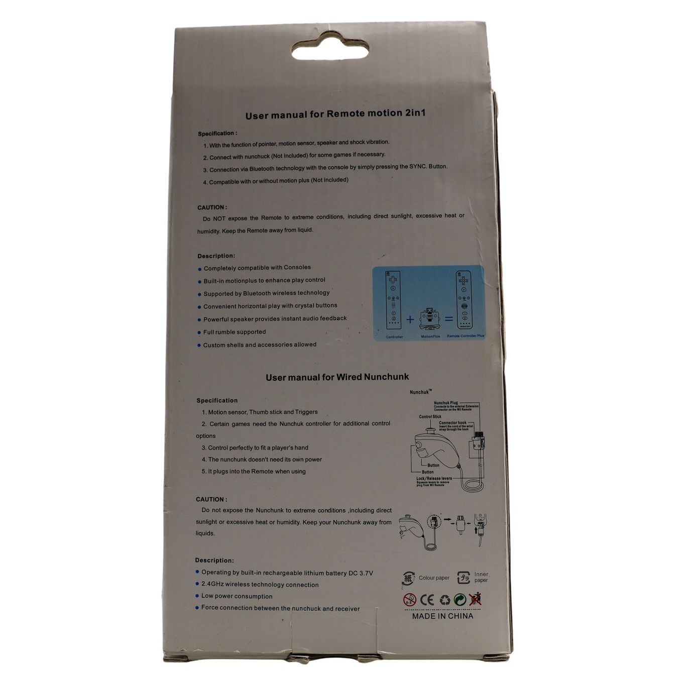 Controller: Télécommande Wii & Nunchunk Filaire Bleue - New – Nuovo e nell'imballaggio originale da Paudex venduto da dindeboy 3