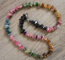 NEU Turmalin Kette Collier Schmuck Turmalinkette Edelstahl