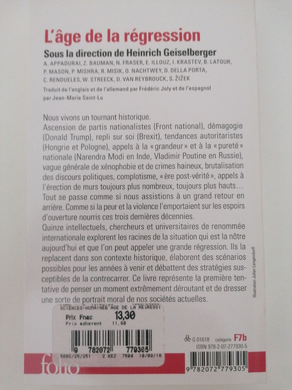 Libri: L'âge de la régression  – Usato da Ecublens VD venduto da loi_dy6b 1
