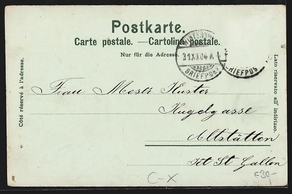 Cartoline postali: Mondschein-Lithographie Winterthur, Orts – Usato da Berlin venduto da bartko-reher 1